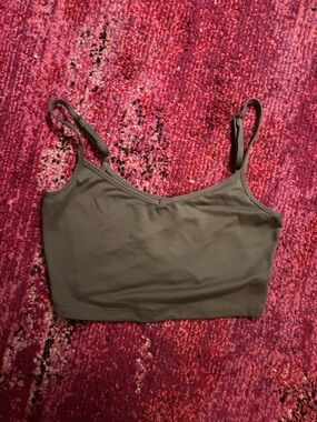UpWest Olive Active Cropped Cami Top